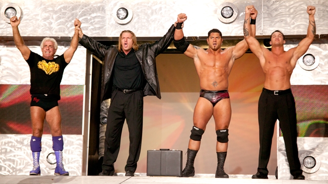 Ric Flair, Triple H, Batista, Randy Orton, Evolution