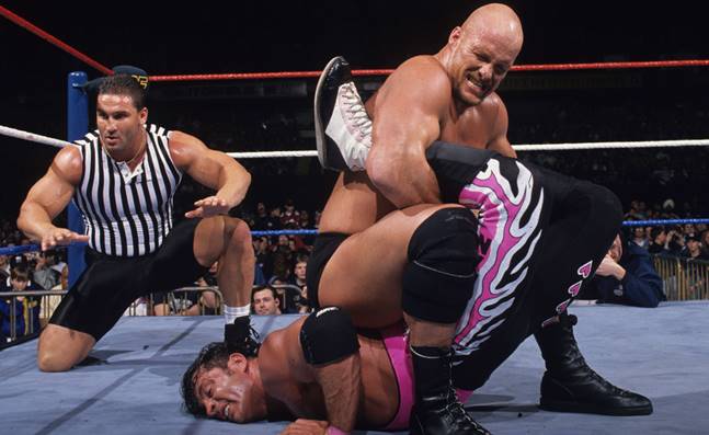 Stone Cold Steve Austin vs Bret Hart (Ken Shamrock special referee)