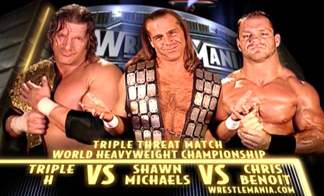Triple H vs. Shawn Michaels vs. Chris Benoit